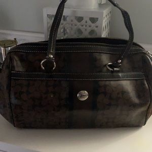 Brown and black handbag- coach